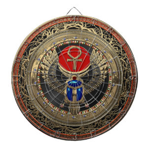 Diana [200] Sagrado Scarab egipcio alado de oro con Ankh