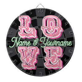 Diana Add Names on Black Charcoal Gray Pink Vintage LOVE