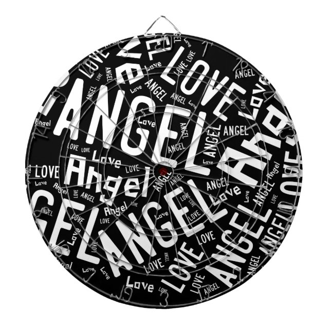 Diana Angel Love Dove, blanco sobre negro (Frente)