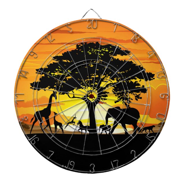 Diana Animales salvajes al atardecer en la sabana africa (Frente)