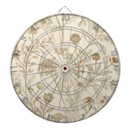 Diana Antique Sepia Botanical Line Art Floral Pattern