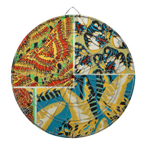 Diana Arte de Mariposa Art Déco de Amarillo y Verde Turq