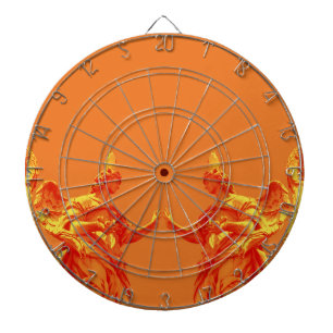 Diana Arte digital de color naranja con esculturas