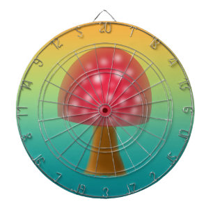 Diana Arte divertido de champiñones rojos y blancos