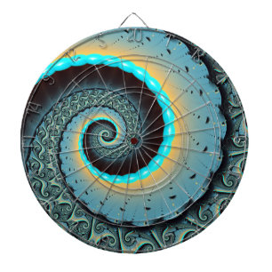 Diana Arte en espiral fractal abstracto azul turquesa na