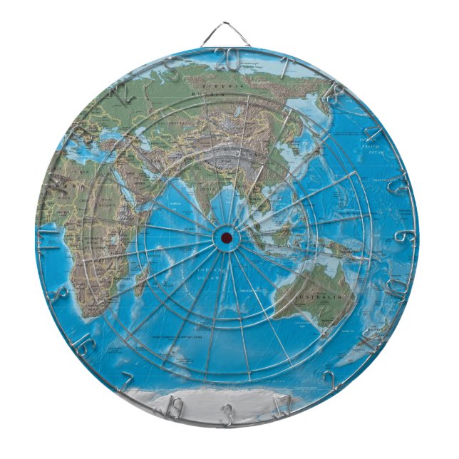 Diana Asia, Australia, y el Dartboard del mapa del mundo (Frente)