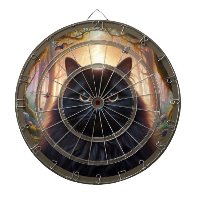 Diana Asombroso gato negro está observando la regulación (Frente)