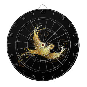 Diana Ave dorada sobre fondo negro