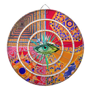 Diana Baldosas geométricas azules rosadas y un ojo
