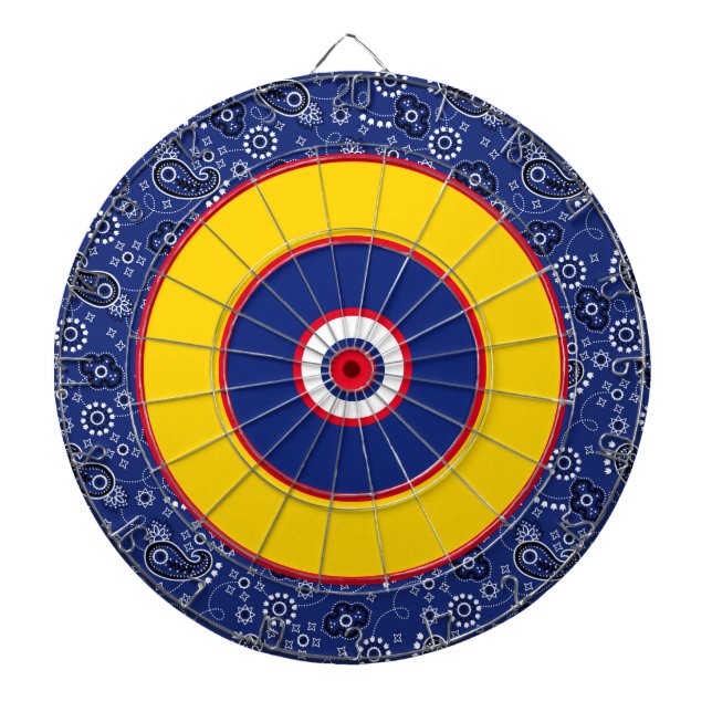 Diana Bandana Blue Red Yellow Fun Game Nite Dartboard (Frente)