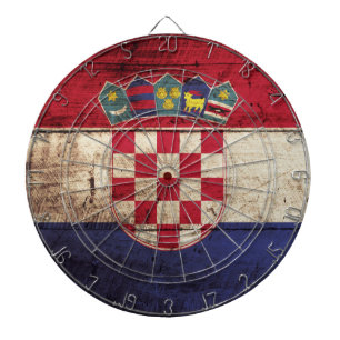Diana Bandera de Croacia en grano de madera viejo