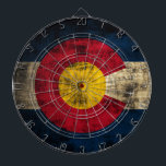 Diana Bandera de Grunge Colorado<br><div class="desc">Aquí tenemos nuestra personalizado diseñada para la Bandera de Colorado Grunge Dart Board</div>