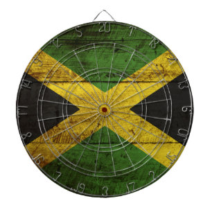 Diana Bandera de Jamaica en grano de madera viejo