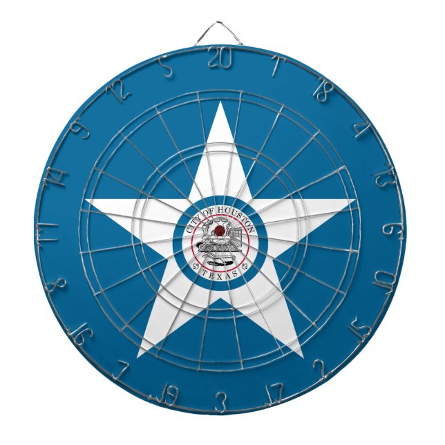 Diana Bandera de la ciudad de Houston, Texas Dartboard W (Frente)