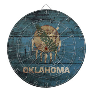 Diana Bandera estatal de Oklahoma en grano de madera vie