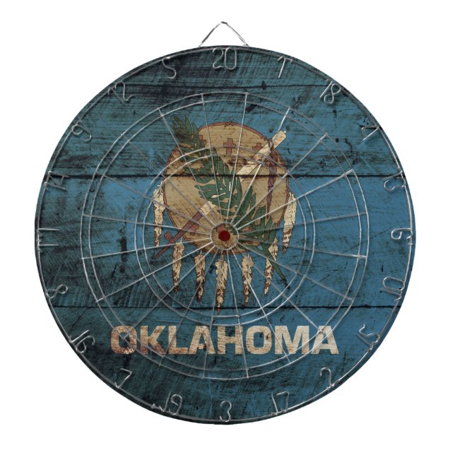 Diana Bandera estatal de Oklahoma en grano de madera vie (Frente)