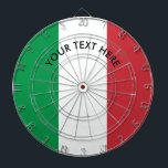 Diana Bandera italiana del dartboard del personalizado<br><div class="desc">Bandera italiana del dartboard del personalizado de Italia. Diseño de juego de la bandera de país para el hogar, el dormitorio, el pub, la barra, el tablero de dardo del orgullo del tricolore del mancave etc. Italia. Personalizable con su propio texto. Idea fresca del regalo de la herencia para los...</div>