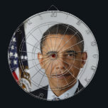Diana Barack Obama Dartboard<br><div class="desc">Retrato presidencial anti-gran gobierno de Barack Obama.</div>
