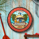 Diana Beach Tiki Bar Dart Board<br><div class="desc">Personalice este tablero de dardos Beach Tiki Bar con su nombre y texto.</div>