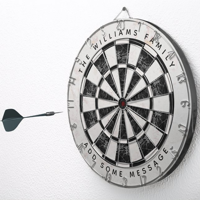 Diana Black & White Marble Classic Custom Name & Message (Subido por el creador)