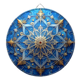 Diana Blue Decorative Floral Dartboard