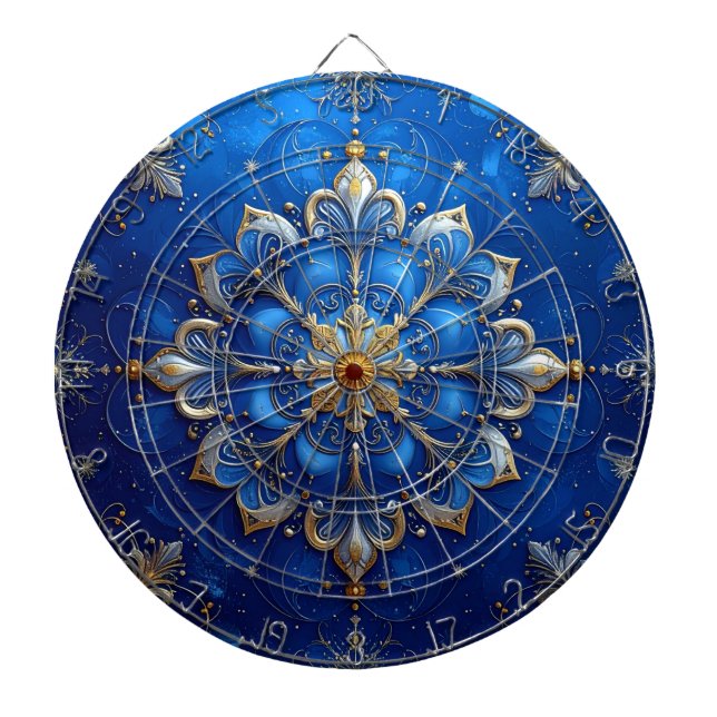 Diana Blue Decorative Floral Dartboard (Frente)