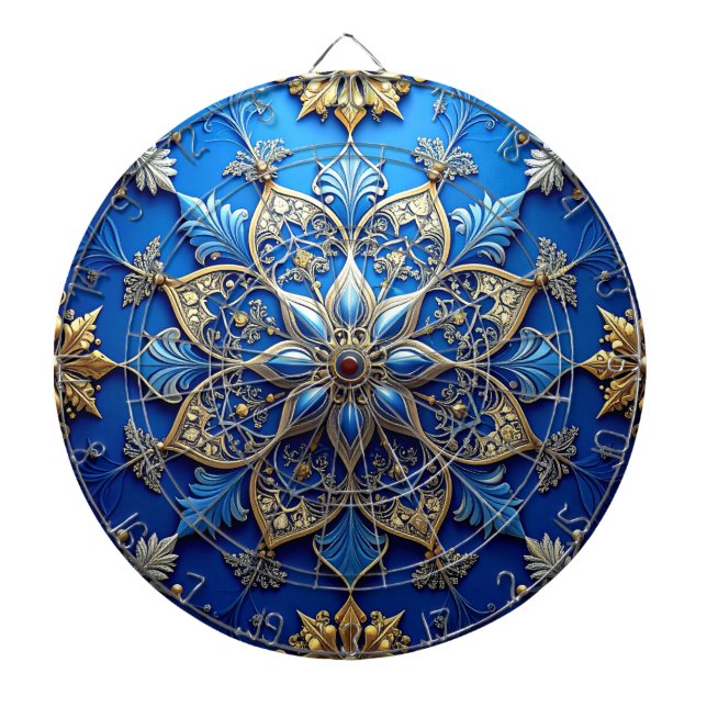 Diana Blue Decorative Floral Dartboard (Frente)