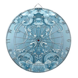 Diana Blue Decorative Floral Dartboard