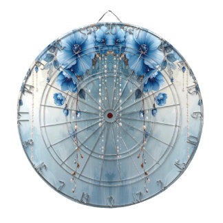 Diana Blue Flowers and Pearls Dartboard