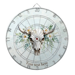 Diana Boho Moda Watercolor Floral Cow Skull