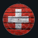 Diana Bolso de madera rústico de la bandera suiza<br><div class="desc">La bandera de Suiza pintó en la madera rústica.</div>