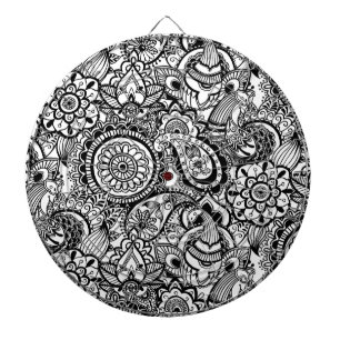 Diana Bonito floral de paisley negro y blanco