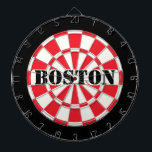 Diana BOSTON Blanco Y Negro Rojo<br><div class="desc">BOSTON Red Black And White Dart Board con texto de personalizable. 🎯 Cambiar al texto seleccionando la opción de personalización. Por favor, avíseme si tiene preguntas adicionales y porque el servicio de atención al cliente de Zazzle gestiona la experiencia del cliente, puede comunicarse con el servicio de atención al cliente...</div>
