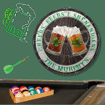 Diana Brown Rustic Wood Cheers Beers Shenanigans Irish<br><div class="desc">Cervezas y panecillos de Shenanigans Beer stein con el trébol de trébol de 4 hojas. Esta pizarra con temática de Beer Drinking Irlandés es justo para tu ocasión y hace el regalo personalizado perfecto, es genial para bodas de graduación, fiestas, reuniones familiares y simplemente diversión diaria. Nuestra plantilla fácil de...</div>