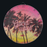 Diana Buena Playa Tropical De Palm Tree Pink<br><div class="desc">Trae la playa a tu sala de juegos con este tablero de diseño de playa de palmeras rosas y amarillas para la puesta de sol.</div>