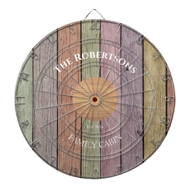 Diana Cabina Rústica Plank Pastel Nombre Familia (Frente)