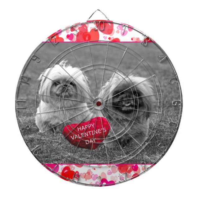 Diana Cachorros de Pekín deseando feliz Día de San Valen (Frente)