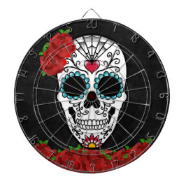 Diana Calavera de azúcar hembra con rosas rojas