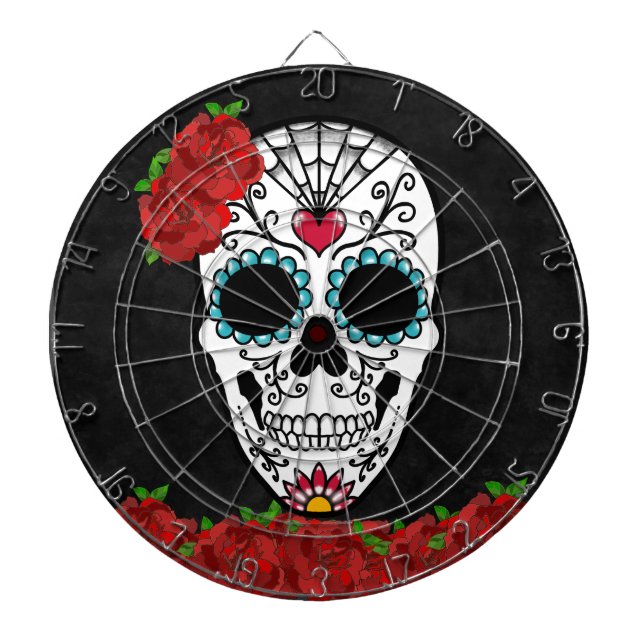 Diana Calavera de azúcar hembra con rosas rojas (Frente)