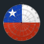 Diana Cartel con bandera de Chile<br><div class="desc">Eleva tu sala de juegos con nuestro exclusivo tablero de anuncios con la bandera de Chile! Esta pizarra exhibe de manera destacada el diseño de la bandera chilena, caracterizada por su cuadrado azul con una estrella blanca en la esquina superior izquierda, una banda blanca en el medio y una banda...</div>
