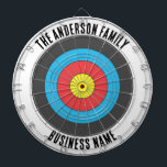 Diana Cartón azul personalizado de nombre familiar<br><div class="desc">Un tablero de dartboard es un popular juego recreativo y competitivo que ofrece horas de diversión para jugadores de todas las edades y niveles de habilidades. Los tableros, normalmente hechos con fibras sisales, corcho o componentes electrónicos, están diseñados para resistir el impacto de los dardos y ofrecer zonas de puntuación...</div>