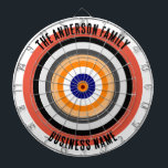 Diana Cartón azul personalizado de nombre familiar<br><div class="desc">Un tablero de dartboard es un popular juego recreativo y competitivo que ofrece horas de diversión para jugadores de todas las edades y niveles de habilidades. Los tableros, normalmente hechos con fibras sisales, corcho o componentes electrónicos, están diseñados para resistir el impacto de los dardos y ofrecer zonas de puntuación...</div>