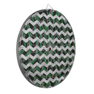 Diana Chevron Zebra Black and Green Print