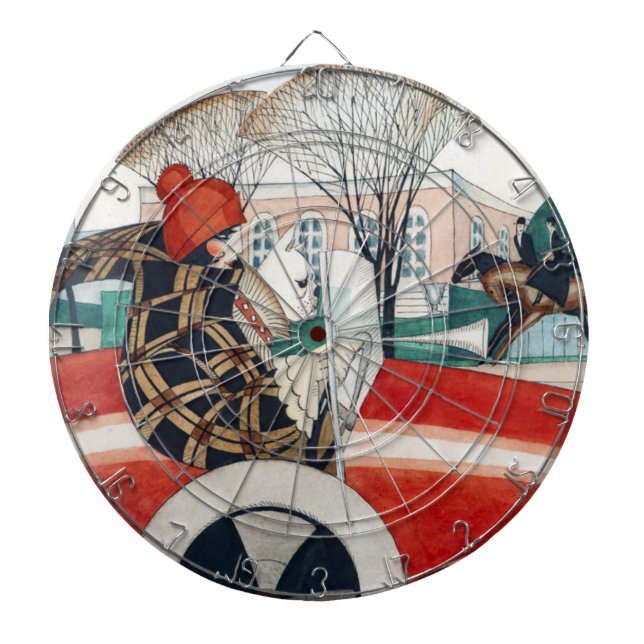 Diana Chica y perro de pug en un automóvil rojo (Frente)