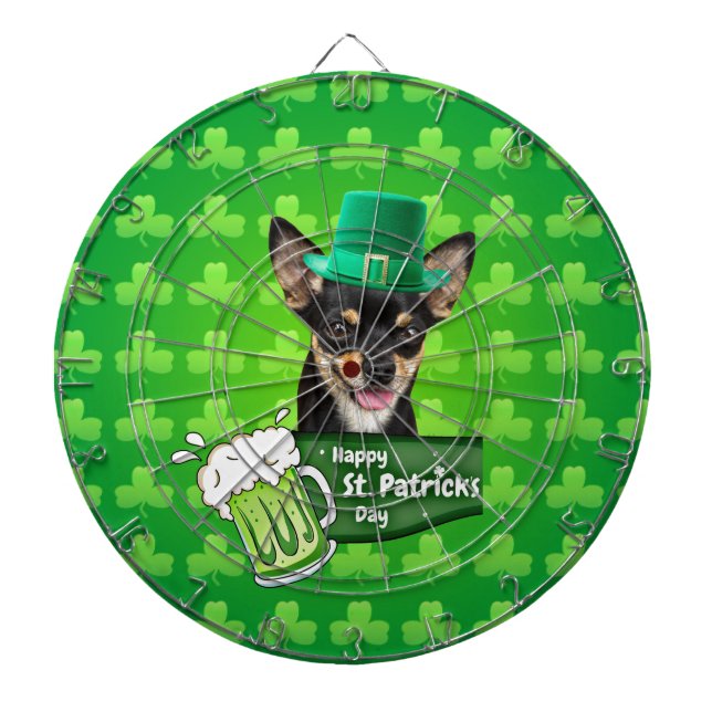 Diana Chihuahua Cuppy Dog St. Patrick's Day Green Clover (Frente)