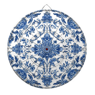 Diana Chinoisería Floral Azul Acuarela Blanca