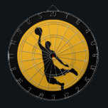 Diana Círculo de baloncesto de oro<br><div class="desc">Un jugador de baloncesto con silueta en proceso de mazmorra está dentro de un círculo dorado. El círculo se coloca sobre un fondo negro.</div>