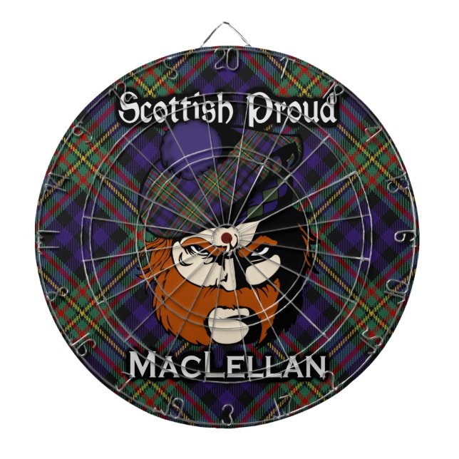 Diana Clan escocés MacLellan Tartan Dartboard (Frente)