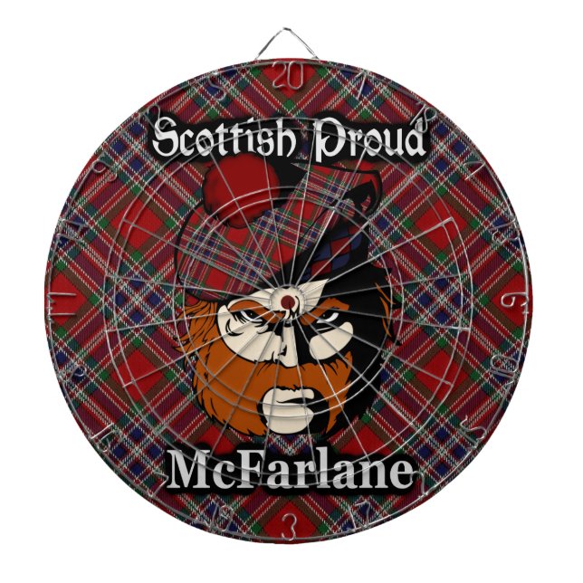 Diana Clan escocés McFarlane Tartan Dartboard (Frente)