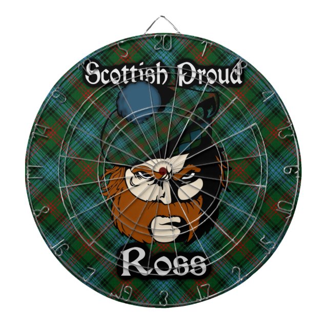 Diana Clan escocés Ross Tartan Dartboard (Frente)